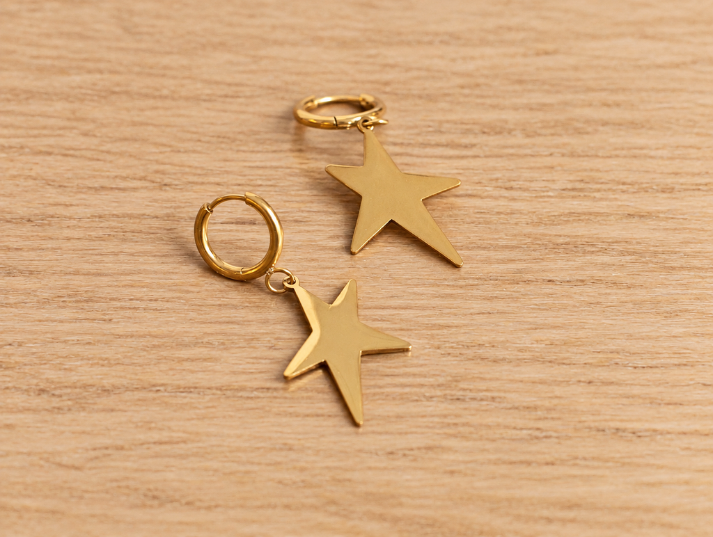 Pendientes estrella colgante