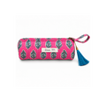 Estuche en block print de la India FUCSIA