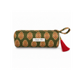Estuche en block print de la India VERDE MILITAR