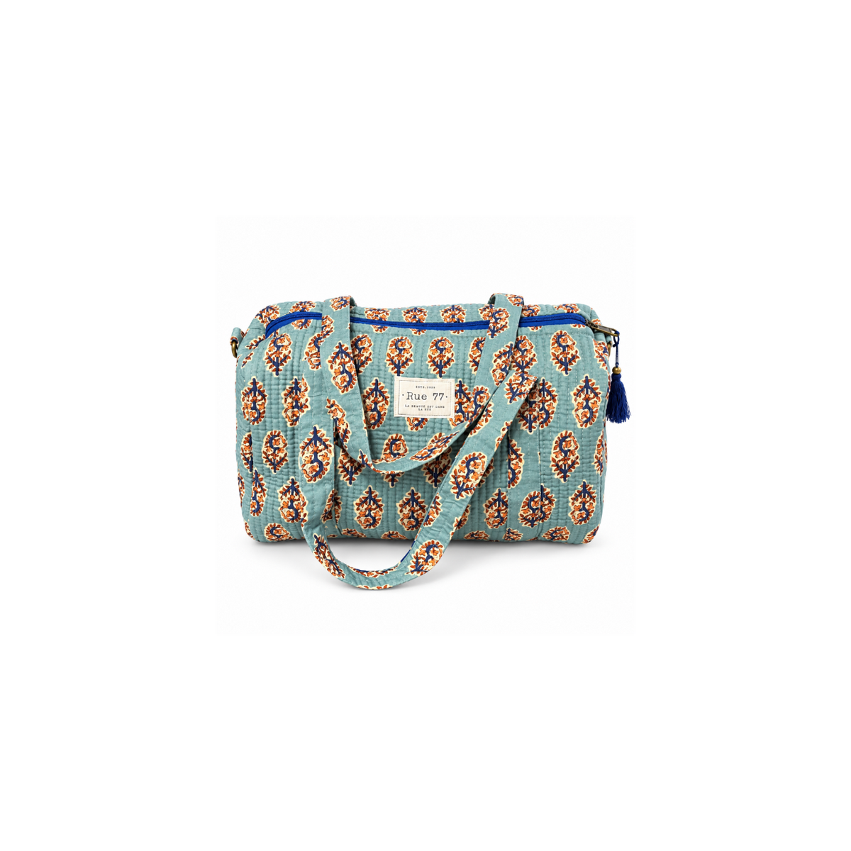 Bolsa EXTRAESCOLAR en block print de la India AZUL