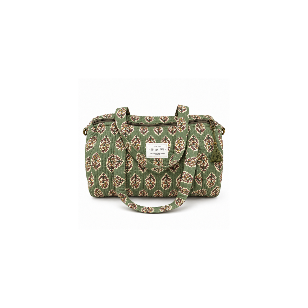 Bolsa EXTRAESCOLAR en block print de la India VERDE