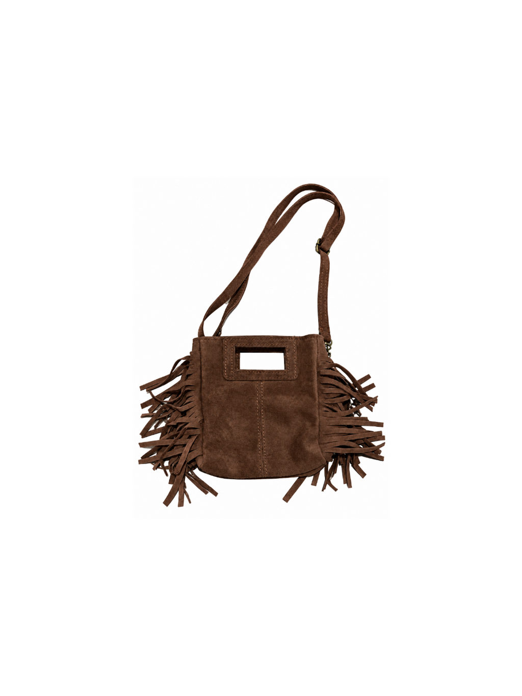 Bolso Mini de flecos en serraje3 tonos