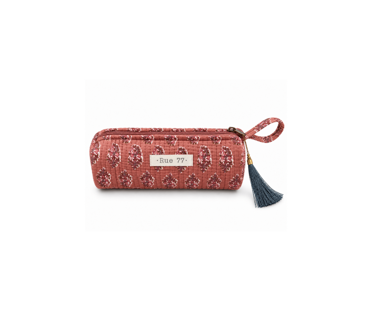 Estuche en block print de la India MAQUILLAJE