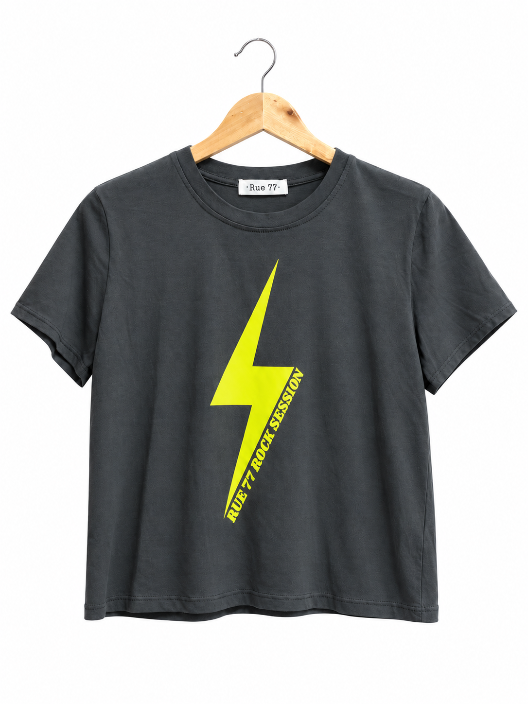 Camiseta Rue GRIS rayo  AMARILLO flúor