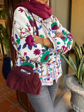 Chaqueta BLANCA de flores bordadas estilo Indian Boho