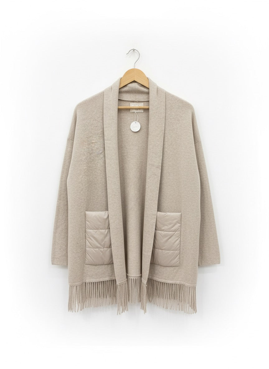 Chaqueta punto con bolsillos tela