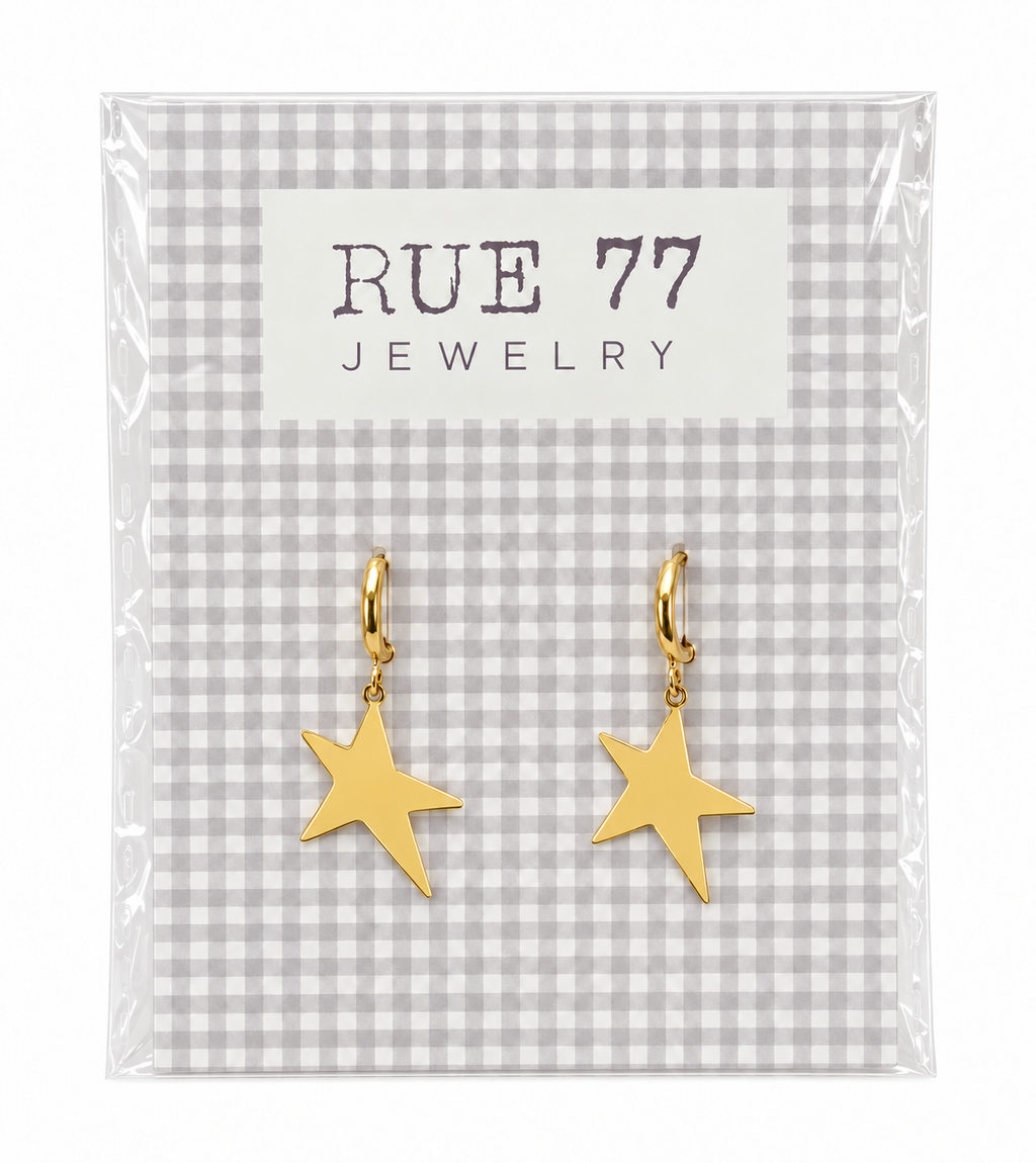 Pendientes estrella colgante