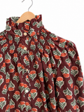 Camisa cuello alto fruncido