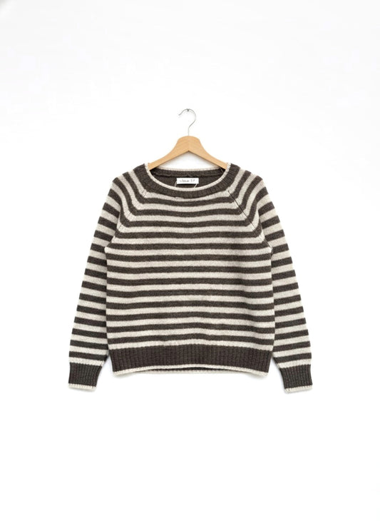 Jersey punto raya media combinado en crudo