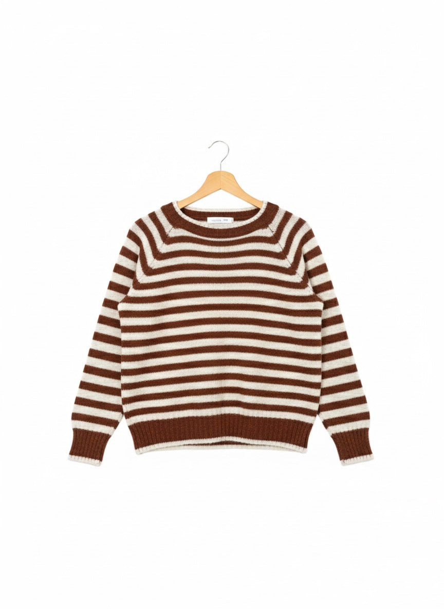 Jersey punto raya media combinado en crudo