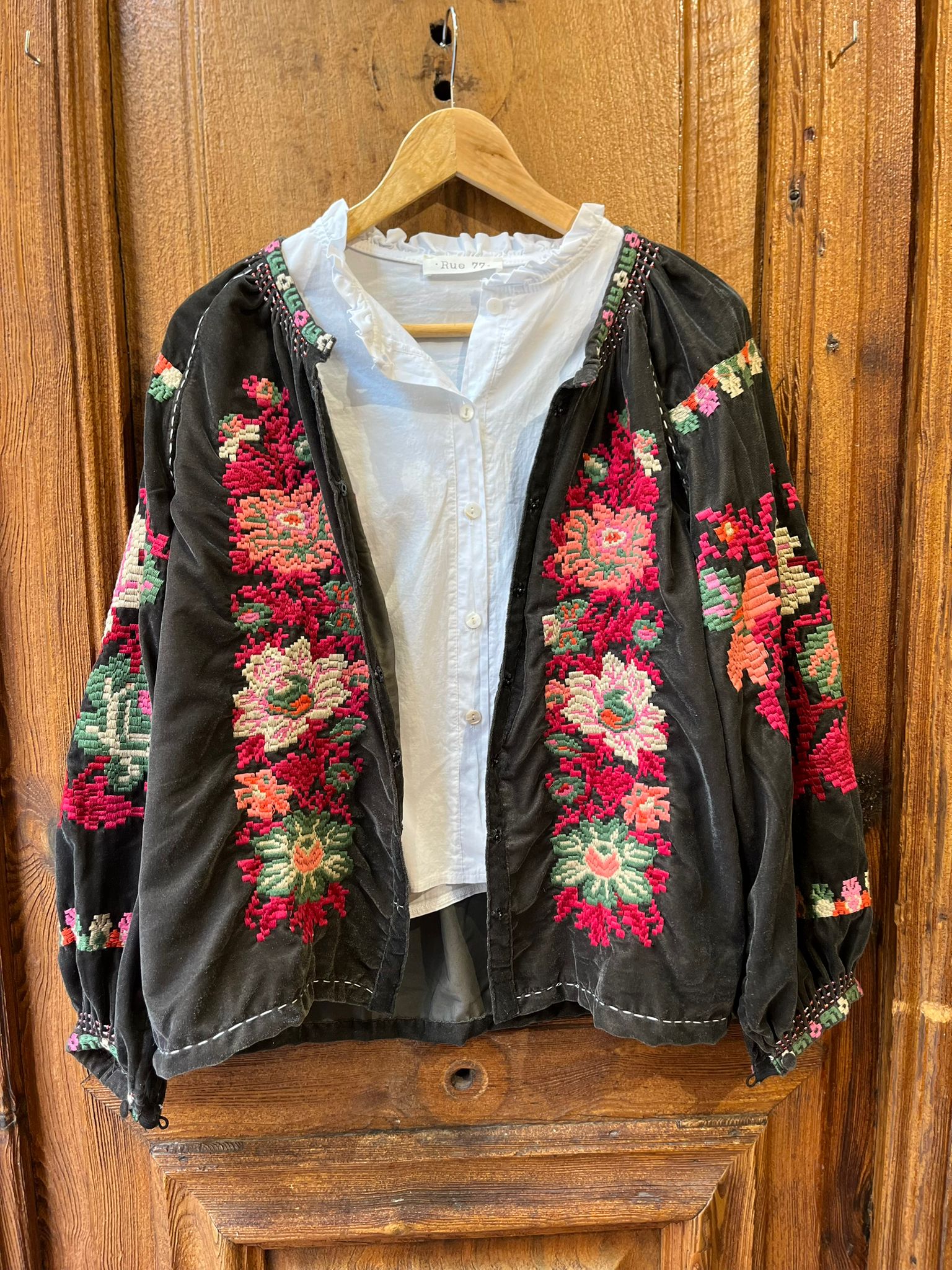 Chaqueta India bordada GRIS- PIEZA ÚNICA