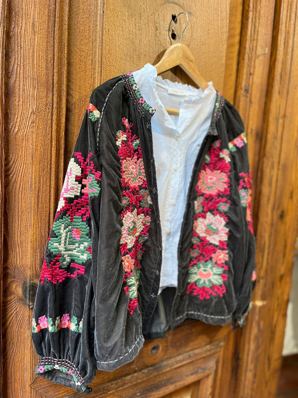 Chaqueta India bordada GRIS- PIEZA ÚNICA