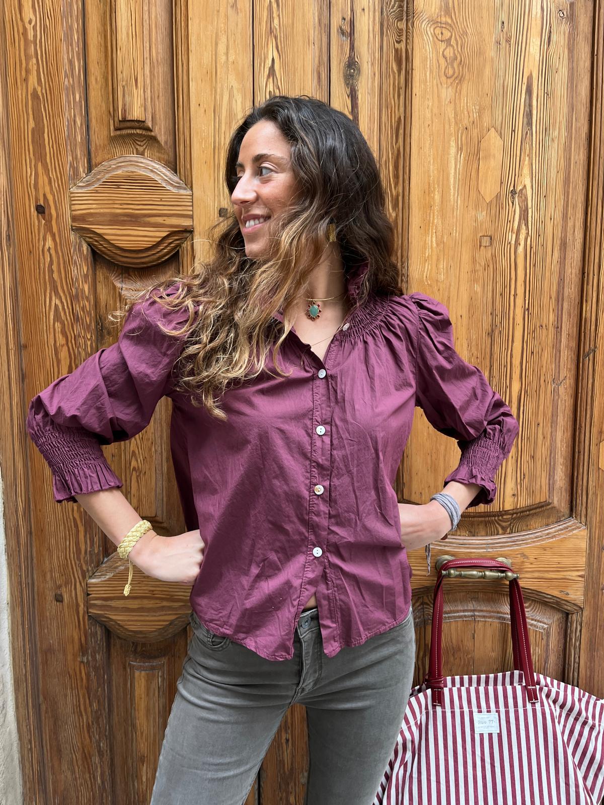 Camisa cuello fruncido