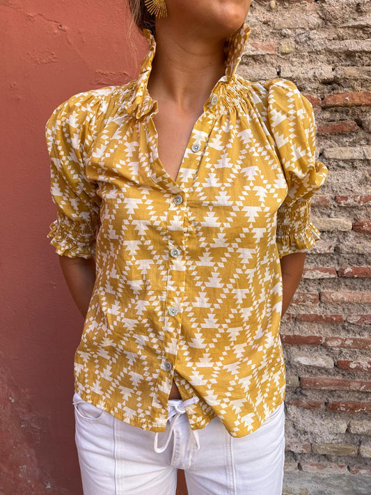 Camisa manga corta geométrica